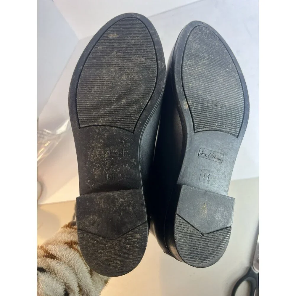 Sam Edelman Tinsley Black Matte Gold Logo Pointed Toe English Rain Boots Size 11 - Picture 5 of 6